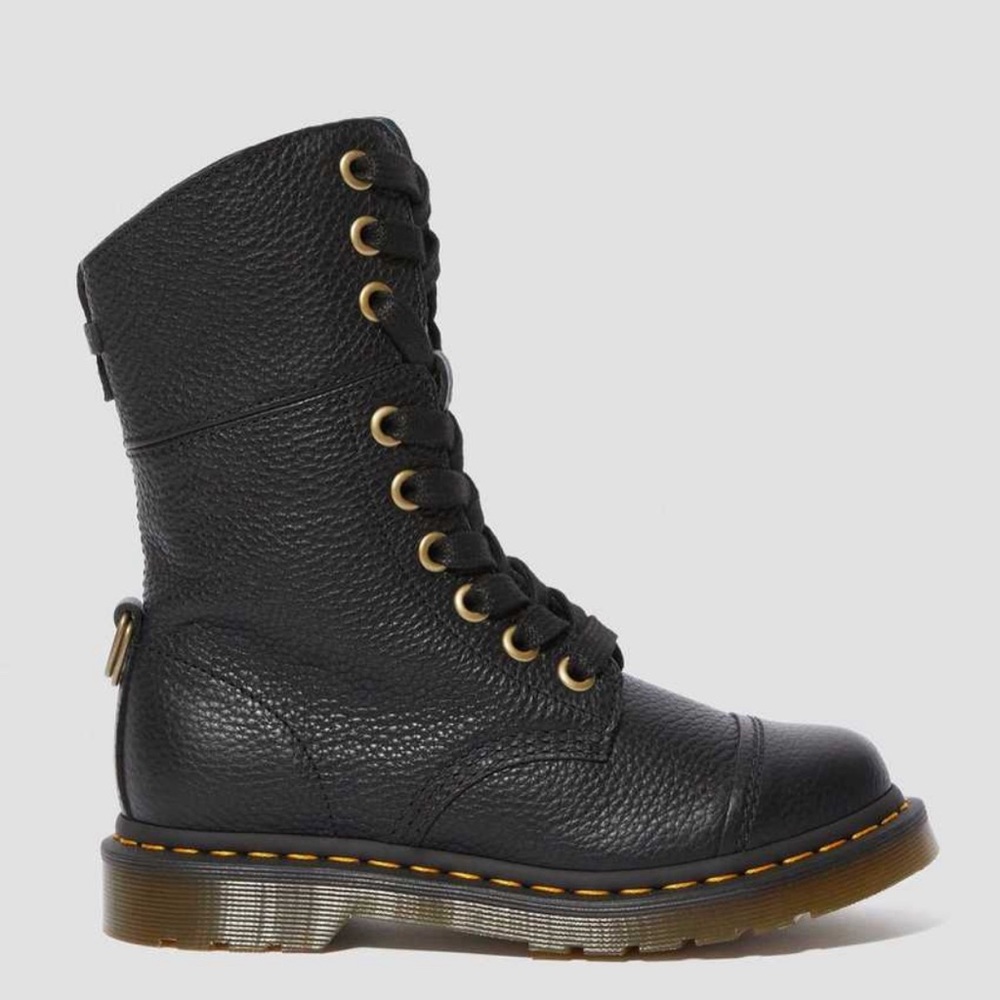 Dr MARTENS ALMILITA Black Leather Boots Size : 10 - Picture 9 of 15